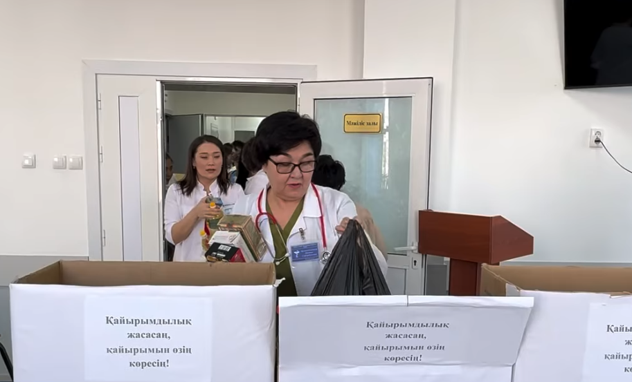 Бүгін «Сәтбаев қаласының ауруханасы» ШЖҚ КМК қайырымдылық акциясы өтті